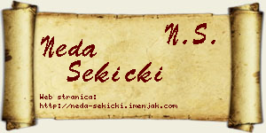 Neda Sekicki vizit kartica